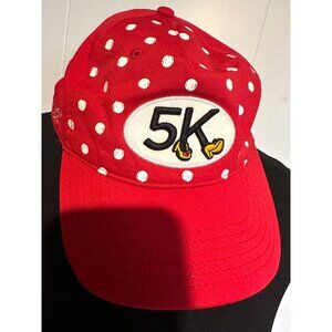 🎀 Disney Parks Minnie Mouse‎ 5K Hat – Red with White Polka Dots (#401)
